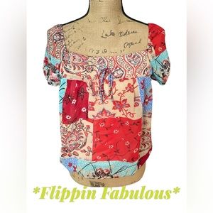 Dom Dom~Floral Sheer Top size Small